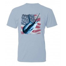 Signature Series - White Marlin America Flag  - Short Sleeve (Sizes - S and M)